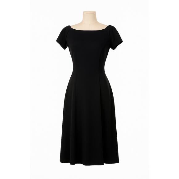 5 for $17 White House Black Market Women’s Black Dress Size 6 Fit & Flare - Picture 1 of 7